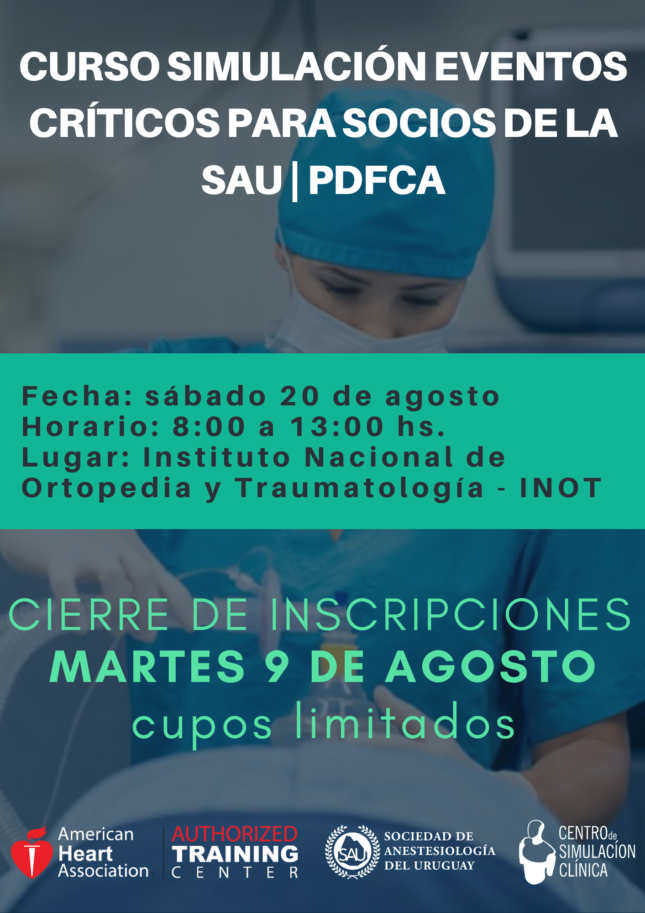CURSO SIMULACIÓN EVENTOS CRÍTICOS PARA SOCIOS DE LA SAU PDFCA CURSO SIMULACIÓN EVENTOS CRÍTICOS PARA SOCIOS DE LA SAU PDFCA